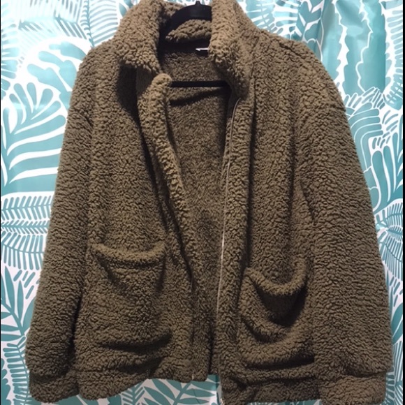 green teddy bear jacket